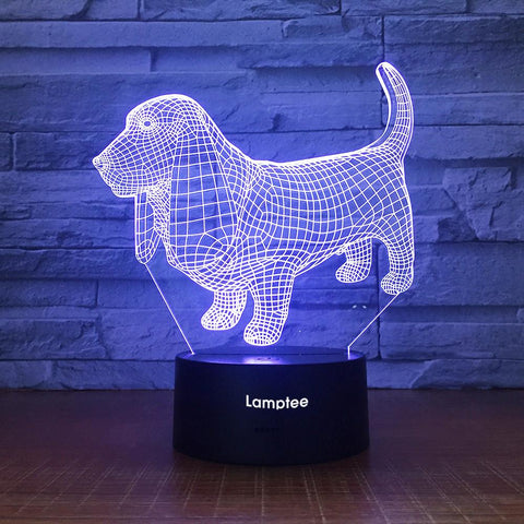 Image of Animal Cute Dog 3D Illusion Lamp Night Light 3DL1949