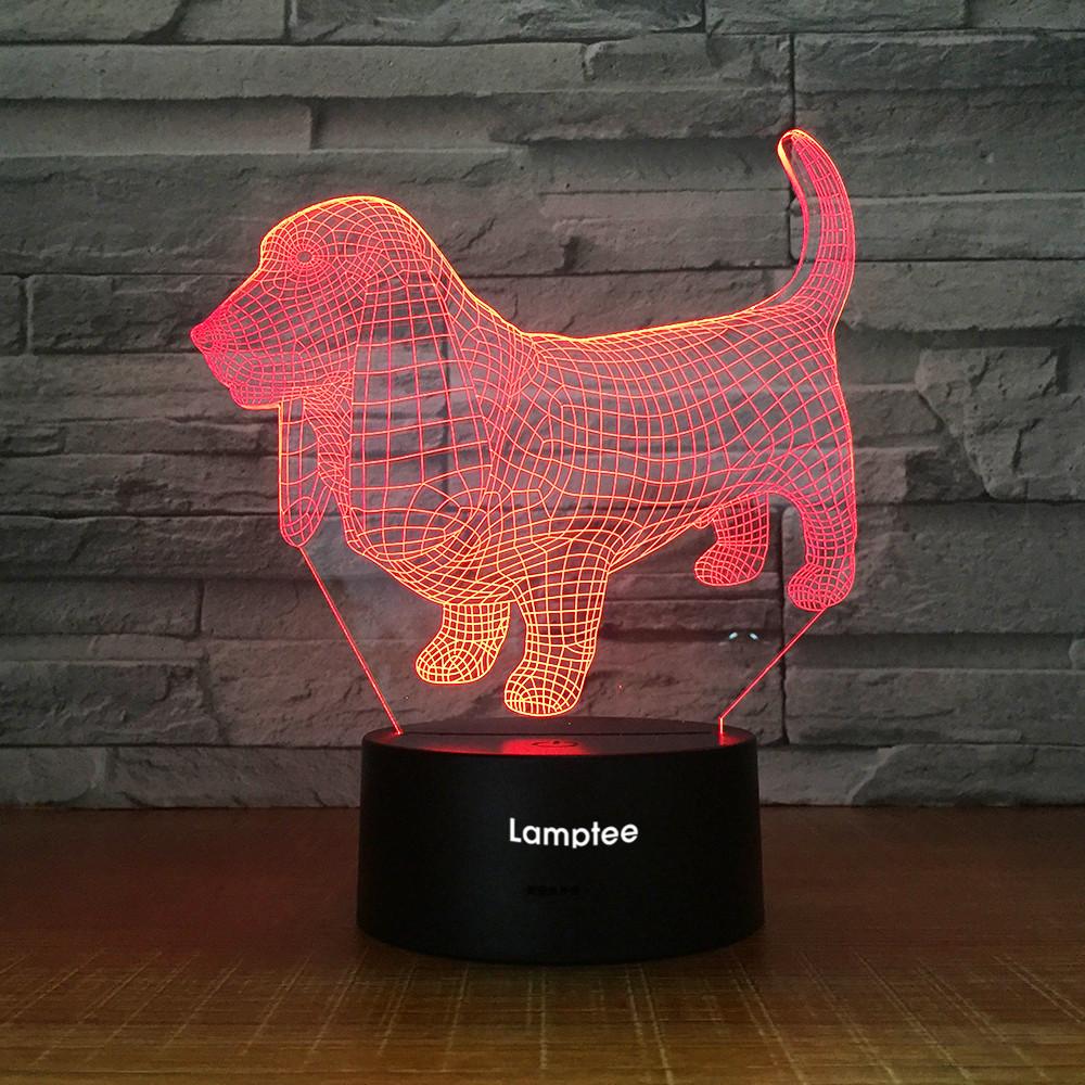 Animal Cute Dog 3D Illusion Lamp Night Light 3DL1949