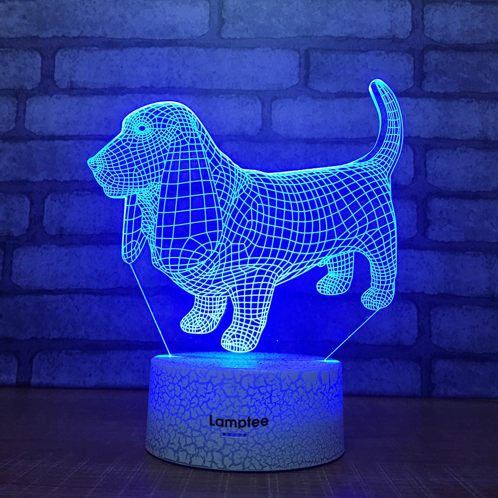 Crack Lighting Base Animal Cute Dog 3D Illusion Lamp Night Light 3DL1949
