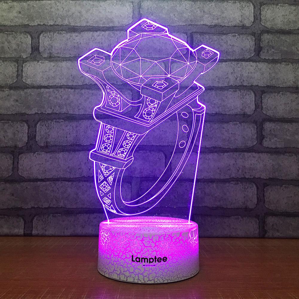 Crack Lighting Base Art Diamond Ring 3D Illusion Lamp Night Light 3DL1953