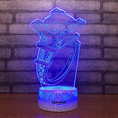 Image of Crack Lighting Base Art Diamond Ring 3D Illusion Lamp Night Light 3DL1953