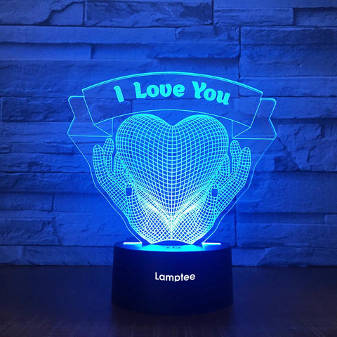Image of Festival Love Heart Gift 3D Illusion Lamp Night Light 3DL1957