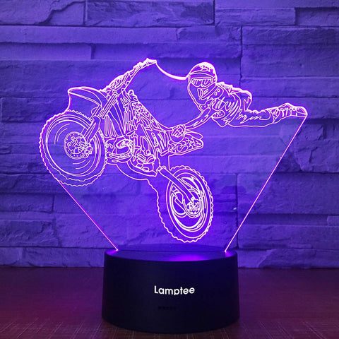 Image of Sport Motorbike Stunt Show Figure 3D Illusion Lamp Night Light 3DL1961