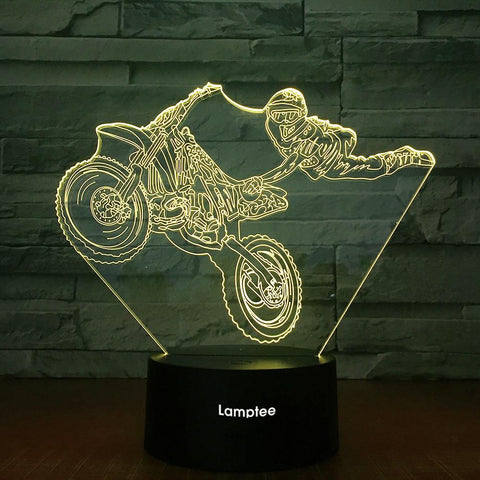 Image of Sport Motorbike Stunt Show Figure 3D Illusion Lamp Night Light 3DL1961