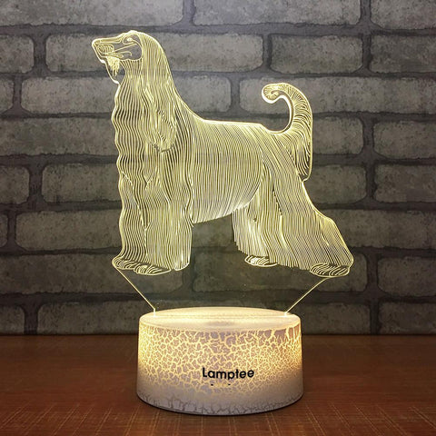 Image of Crack Lighting Base Animal Dog 3D Illusion Lamp Night Light 3DL1962