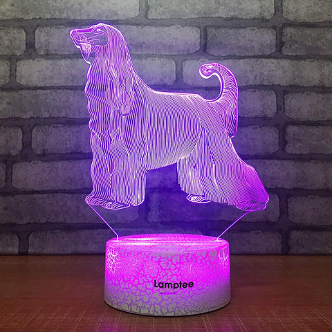 Image of Crack Lighting Base Animal Dog 3D Illusion Lamp Night Light 3DL1962