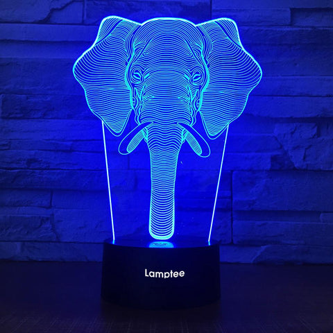 Animal Elephant Head 3D Illusion Lamp Night Light 3DL1964