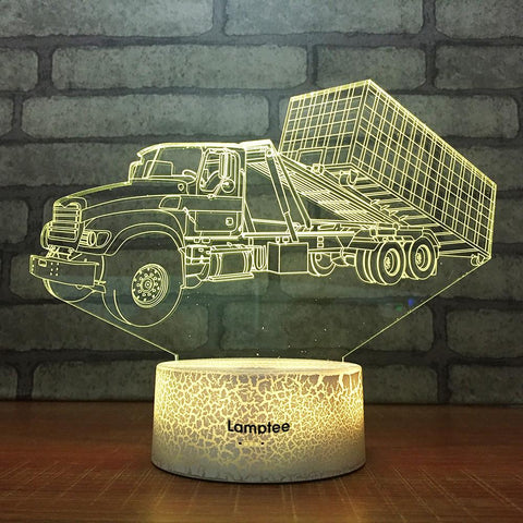 Image of Crack Lighting Base Traffic Heavy Truck 3D Illusion Lamp Night Light 3DL1965