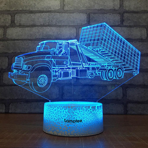 Image of Crack Lighting Base Traffic Heavy Truck 3D Illusion Lamp Night Light 3DL1965