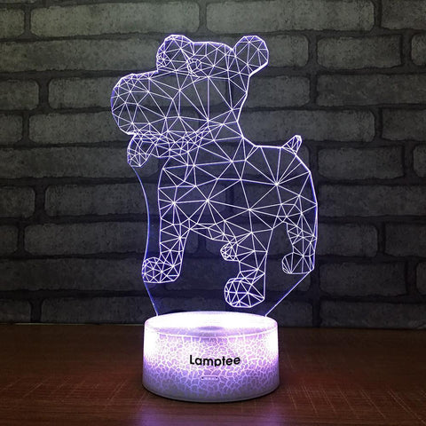 Image of Crack Lighting Base Abstract Dog 3D Illusion Lamp Night Light 3DL1966