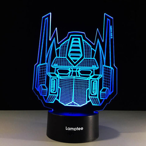 Image of Anime Cool Robot Transformers Optimus Prime 3D Illusion Lamp Night Light 3DL197
