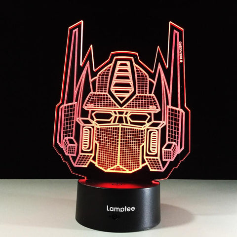 Image of Anime Cool Robot Transformers Optimus Prime 3D Illusion Lamp Night Light 3DL197