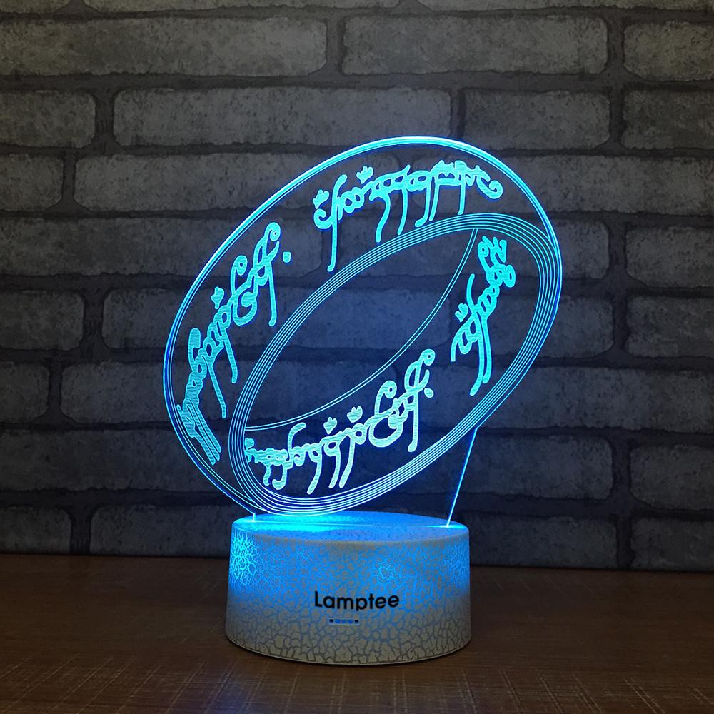 Crack Lighting Base Anime Lord of the Rings 3D Illusion Lamp Night Light 3DL2047