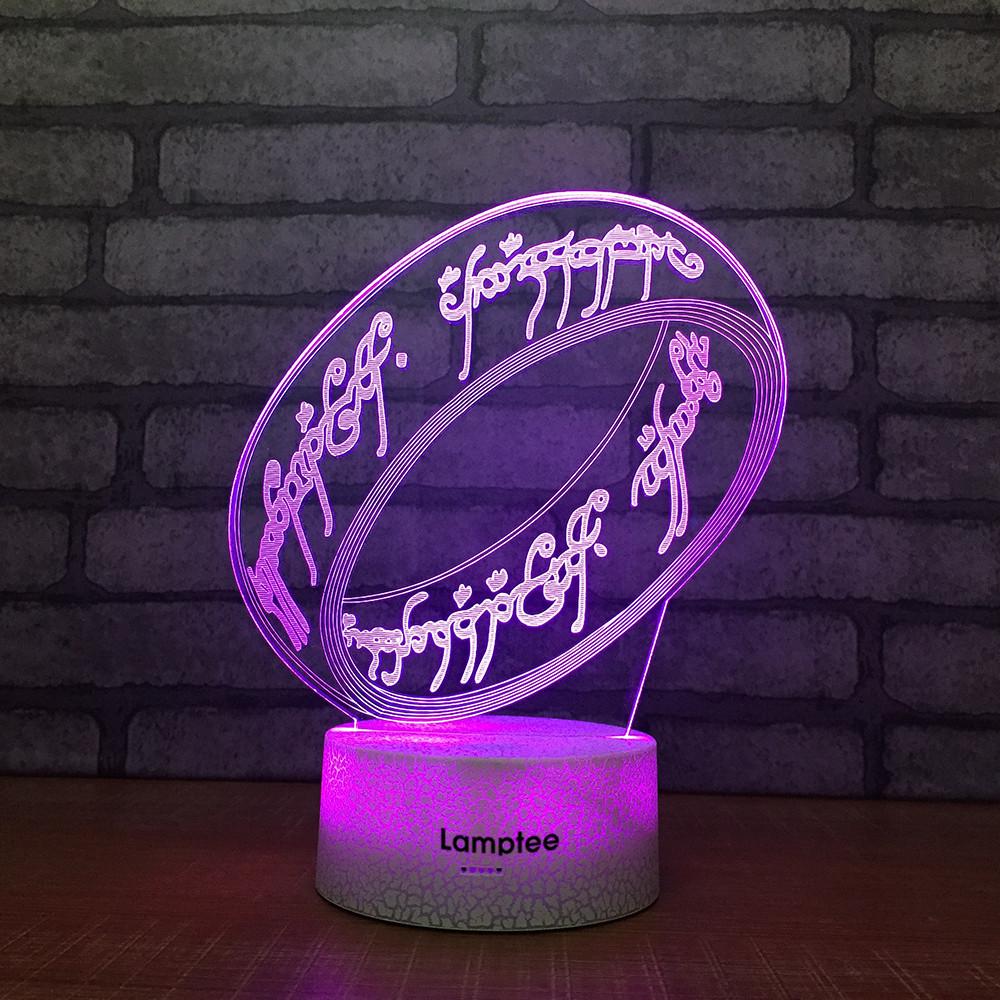 Crack Lighting Base Anime Lord of the Rings 3D Illusion Lamp Night Light 3DL2047