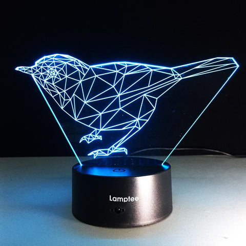 Image of Animal Birds Shape 3D Illusion Lamp Night Light 3DL206