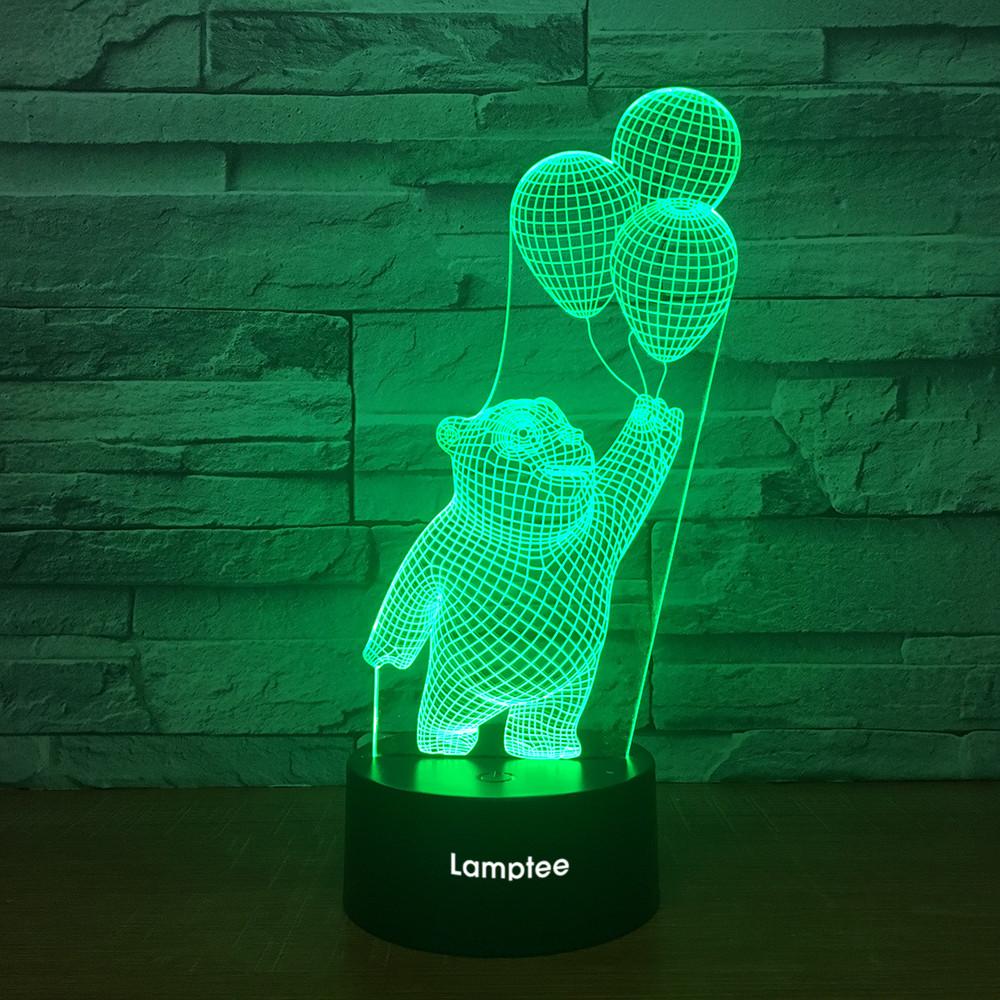 Animal Winnie the Pooh Friendly Bear 3D Illusion Night Light Lamp 3DL2068