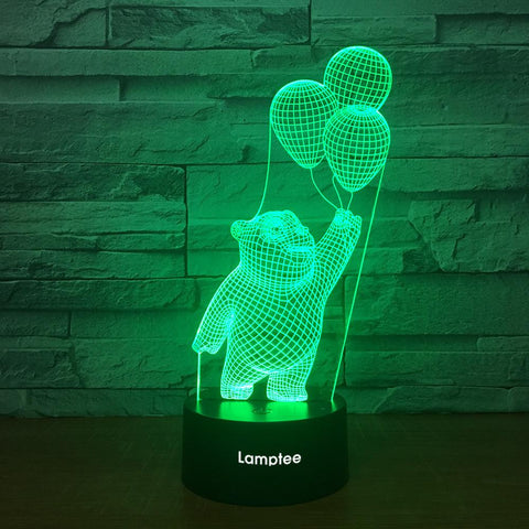Image of Animal Winnie the Pooh Friendly Bear 3D Illusion Night Light Lamp 3DL2068