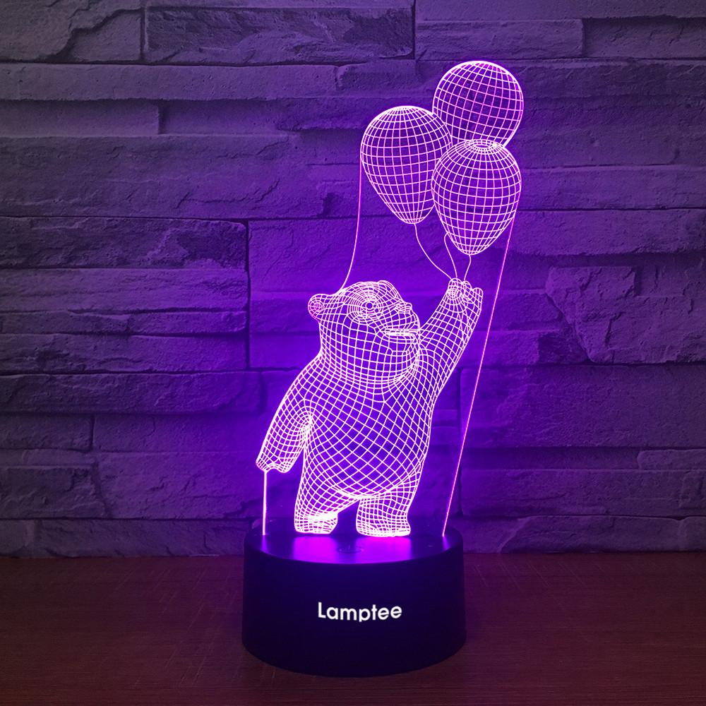 Animal Winnie the Pooh Friendly Bear 3D Illusion Night Light Lamp 3DL2068