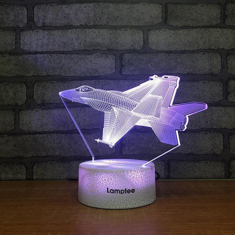 Image of Crack Lighting Base Traffic Plane 3D Illusion Lamp Night Light 3DL2075