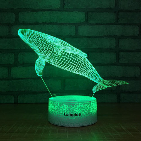 Image of Crack Lighting Base Animal Underwater World Fish Whale 3D Illusion Lamp Night Light 3DL208