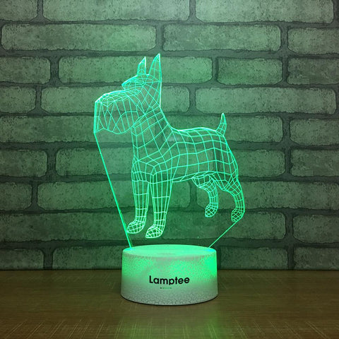 Image of Crack Lighting Base Animal Dog 3D Illusion Lamp Night Light 3DL2081
