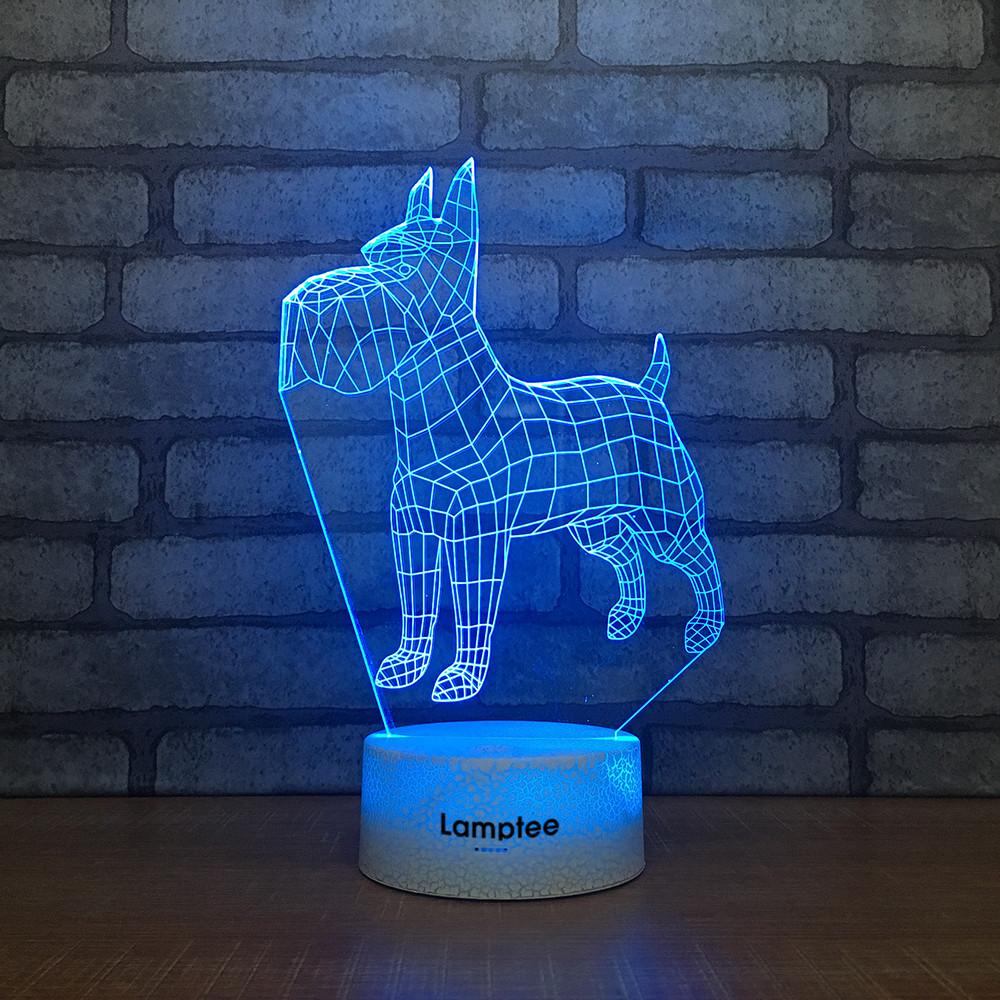 Crack Lighting Base Animal Dog 3D Illusion Lamp Night Light 3DL2081