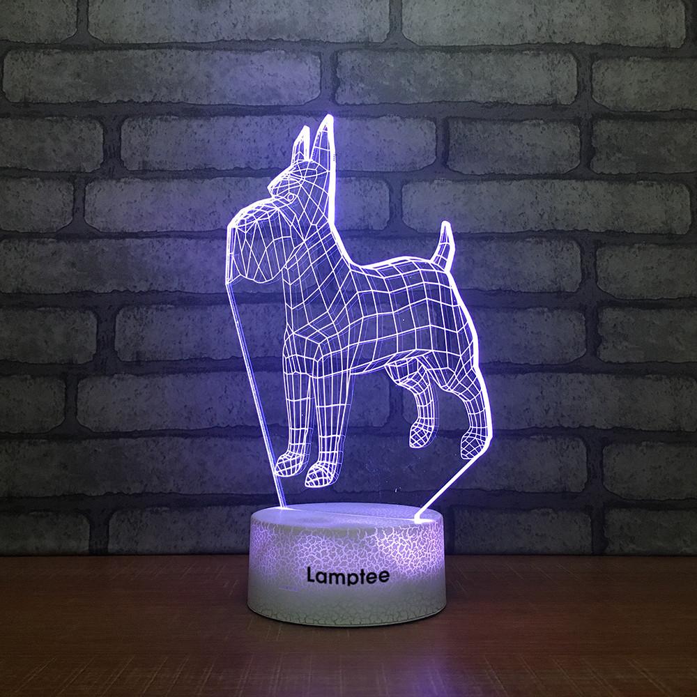 Crack Lighting Base Animal Dog 3D Illusion Lamp Night Light 3DL2081