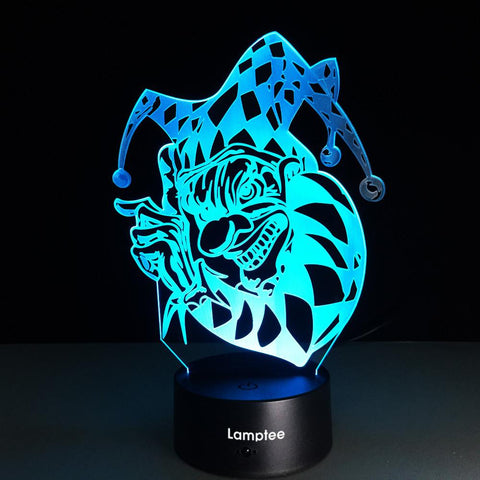 Image of Festival Halloween Clown Visual 3D Illusion Lamp Night Light 3DL209