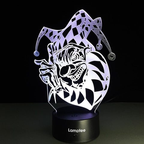 Image of Festival Halloween Clown Visual 3D Illusion Lamp Night Light 3DL209