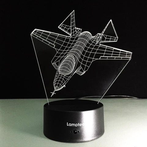 Image of Traffic Cool 3D Aircraft Visual 3D Illusion Lamp Night Light 3DL210