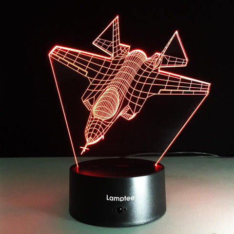 Image of Traffic Cool 3D Aircraft Visual 3D Illusion Lamp Night Light 3DL210