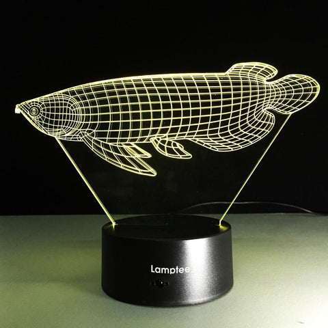 Image of Animal Arowana Fish 3D Illusion Lamp Night Light 3DL213