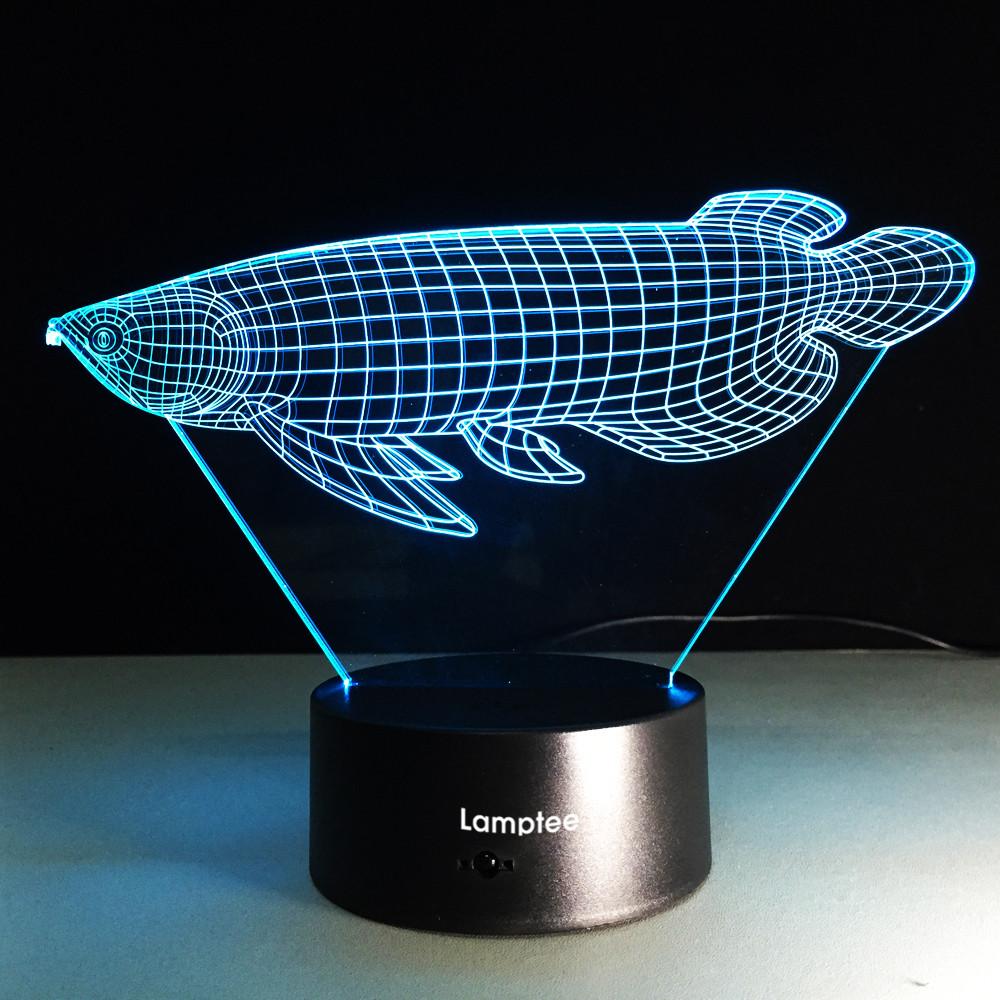 Animal Arowana Fish 3D Illusion Lamp Night Light 3DL213