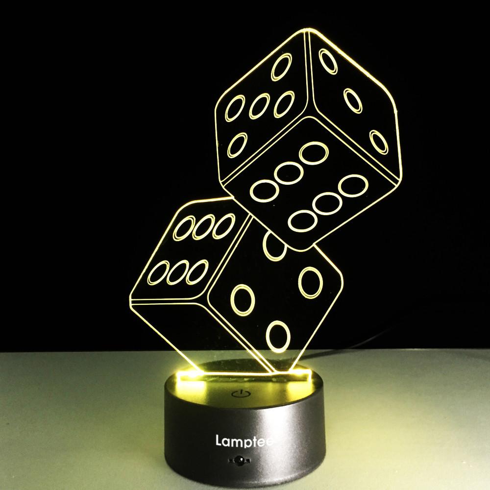 Other Double Dice 3D Illusion Lamp Night Light 3DL218