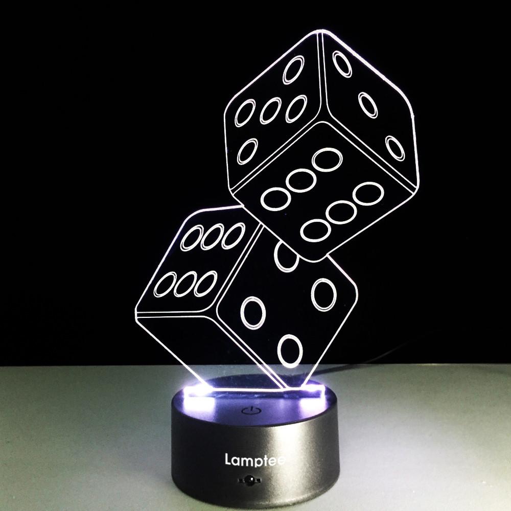 Other Double Dice 3D Illusion Lamp Night Light 3DL218