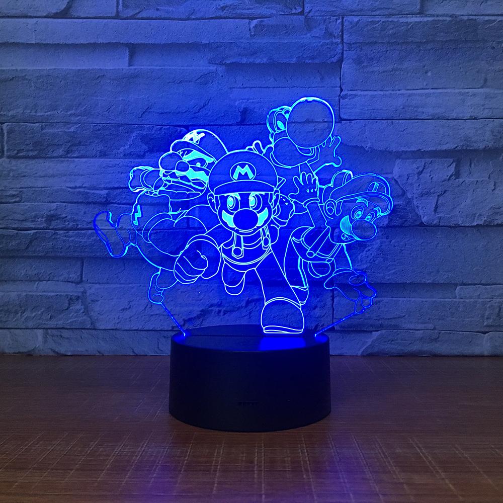 Anime Super Mario 3D Illusion Lamp Night Light 3DL2205