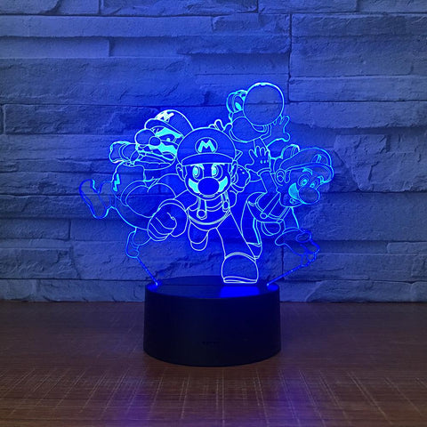Image of Anime Super Mario 3D Illusion Lamp Night Light 3DL2205