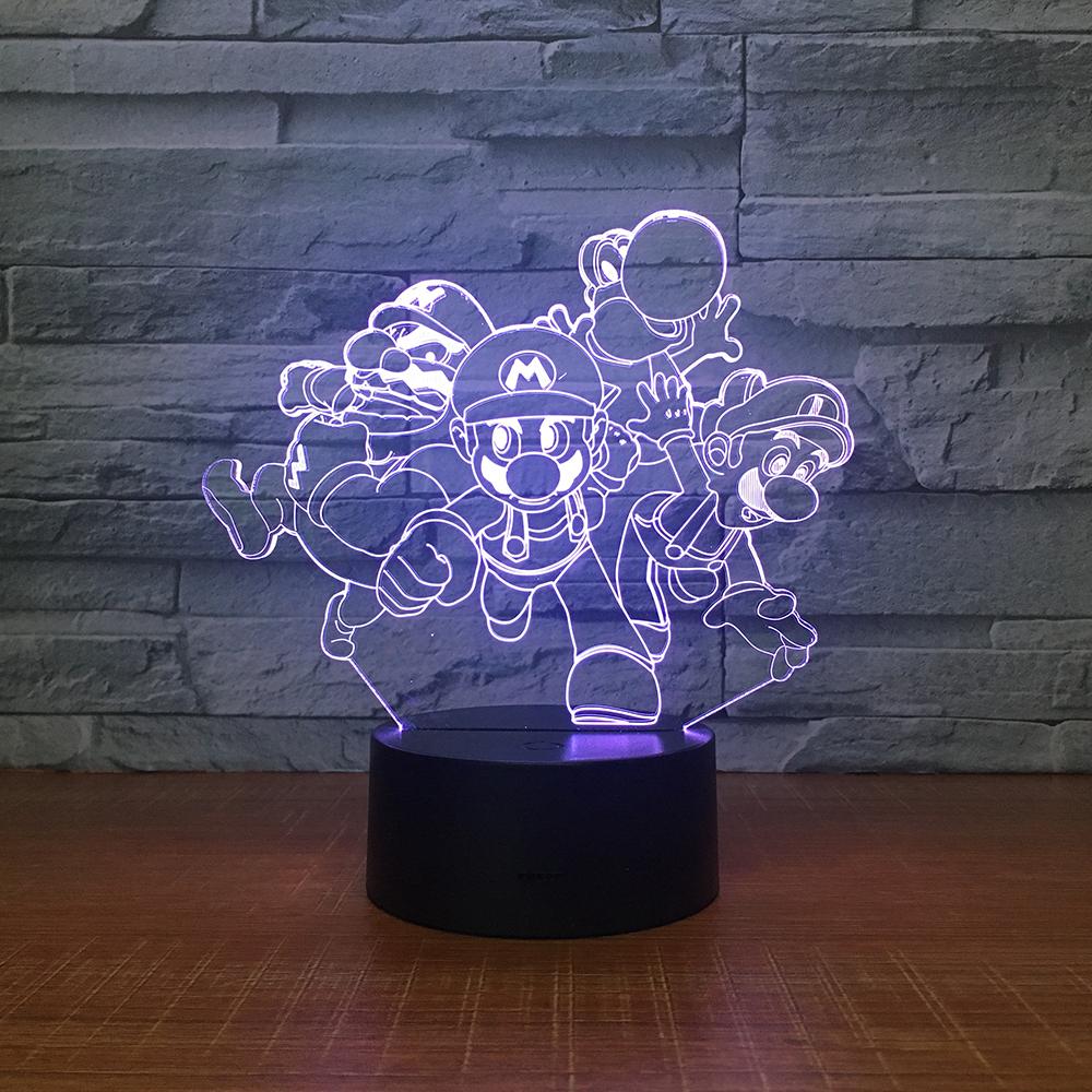 Anime Super Mario 3D Illusion Lamp Night Light 3DL2205