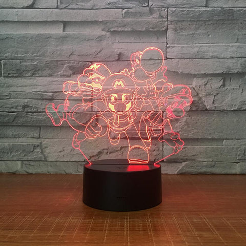 Image of Anime Super Mario 3D Illusion Lamp Night Light 3DL2205