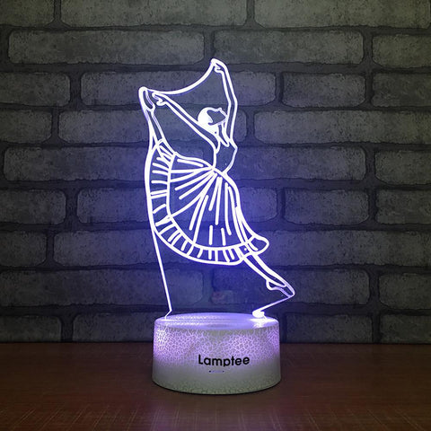Image of Crack Lighting Base Sport Ballet 3D Illusion Lamp Night Light 3DL2224