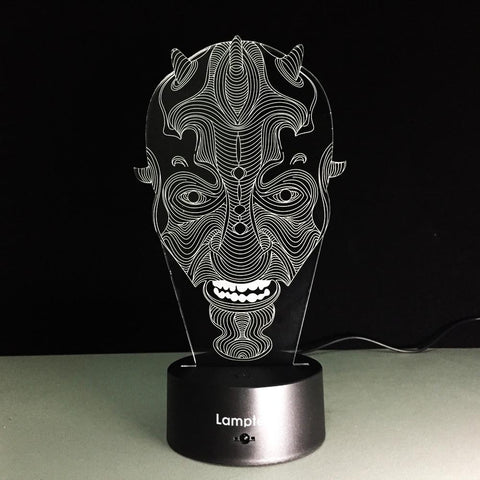 Image of Festival Halloween Mask 3D Illusion Lamp Night Light 3DL222 3DL223