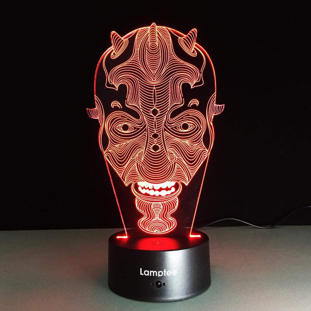 Festival Halloween Mask 3D Illusion Lamp Night Light 3DL222 3DL223