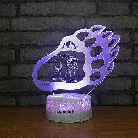 Image of Crack Lighting Base Animal Bear 3D Illusion Lamp Night Light 3DL2248