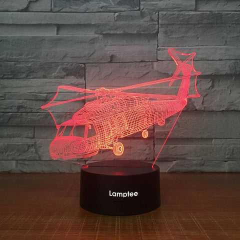 Image of Traffic Helicopter 3D Illusion Lamp Night Light 3DL2253