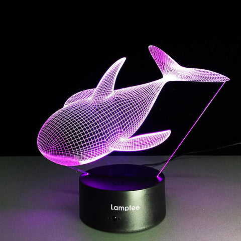 Image of Animal Fish Shape 3D Illusion Lamp Night Light 3DL228