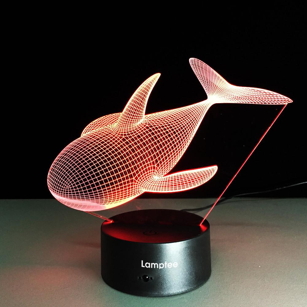 Animal Fish Shape 3D Illusion Lamp Night Light 3DL228