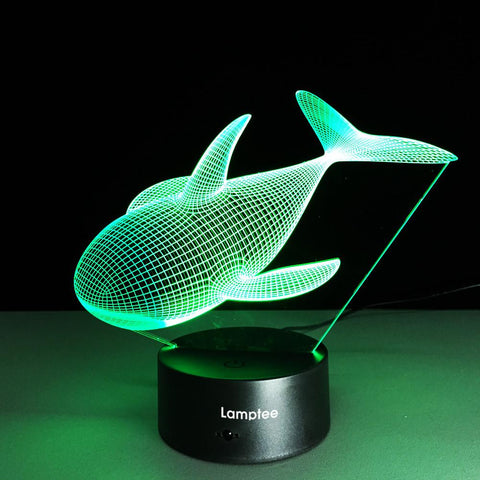 Image of Animal Fish Shape 3D Illusion Lamp Night Light 3DL228