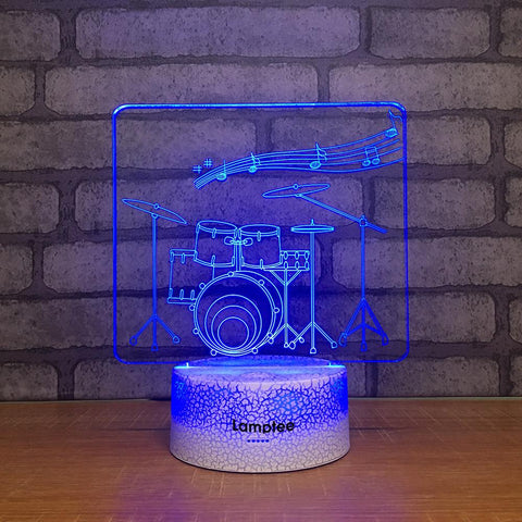 Image of Crack Lighting Base Instrument Drum Set 3D Illusion Lamp Night Light 3DL2301