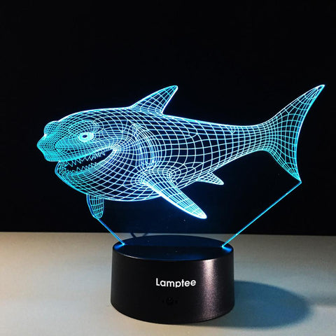 Image of Animal Cartoon Shark 3D Illusion Lamp Night Light 3DL231