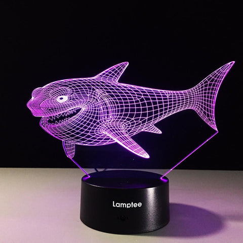 Image of Animal Cartoon Shark 3D Illusion Lamp Night Light 3DL231